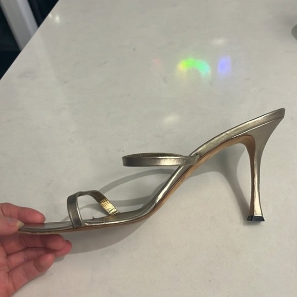 Manolo Blahnik strappy gold heels - Picture 2 of 4